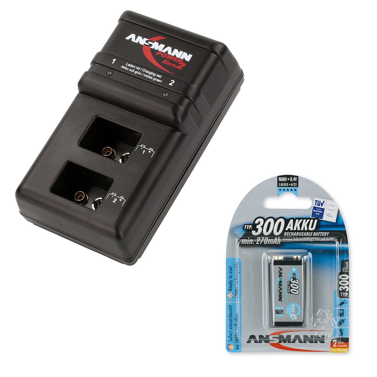 Ansmann Powerline 2 Plug-in 9V Battery Charger 1001-0063-US