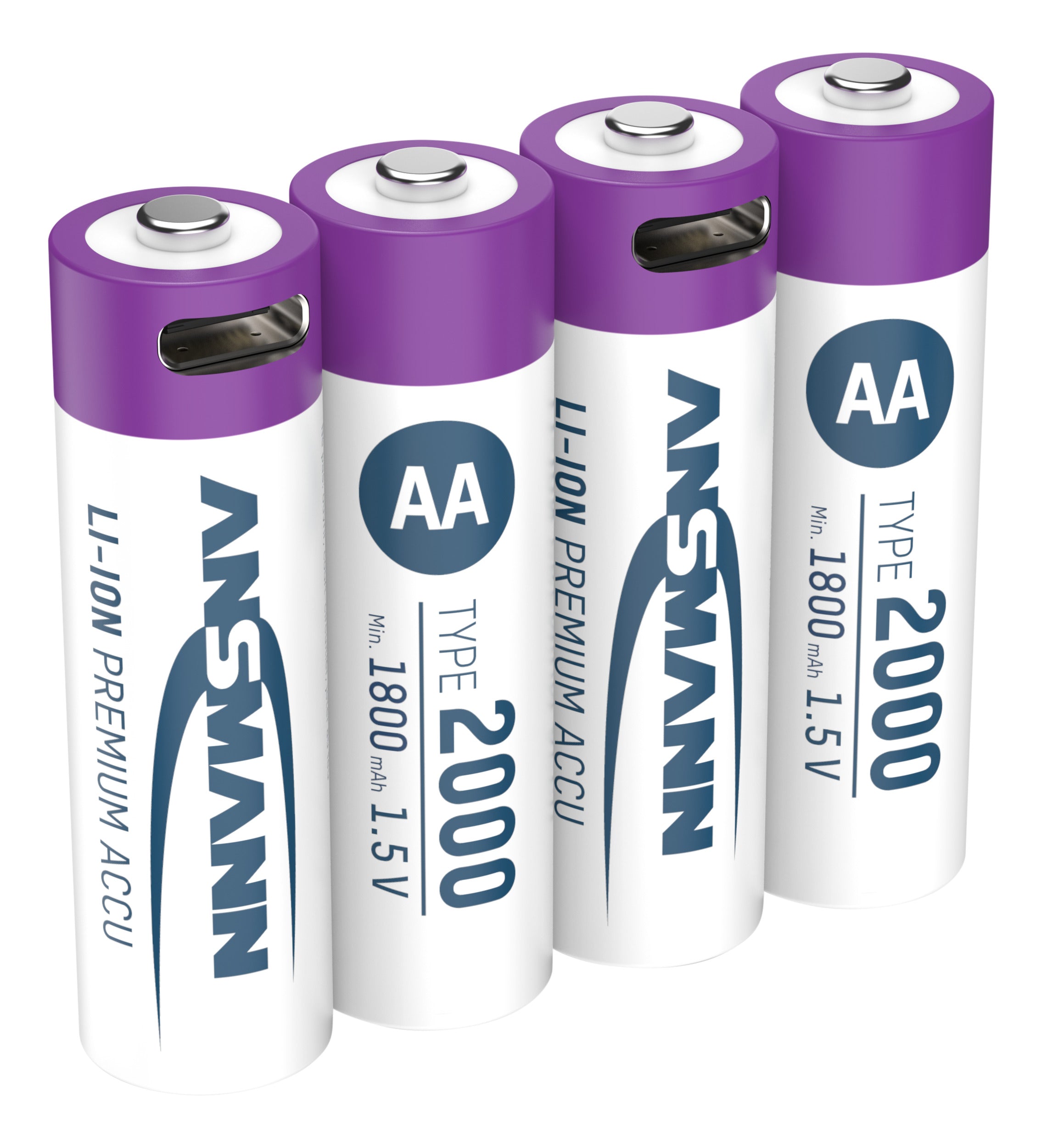 Caricabatterie Universale ANSMANN Lithium 4 – Per Li-ion 18650, 21700, 26650 E NiMH AAA/AA/C, Con Display LCD E Porta USB-C - 2