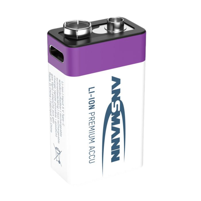 Ansmann 9V 400 Lithium-ion Rechargeable Battery