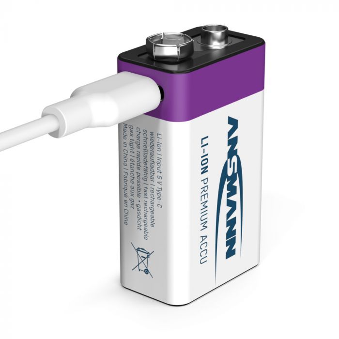 Ansmann 9V 400 Lithium-ion Rechargeable Battery