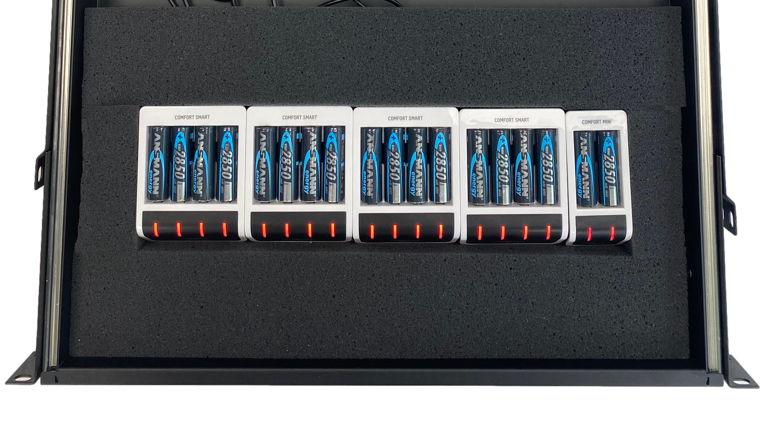 Custom Rackmount Charger For 12 to 44 AA Batteries