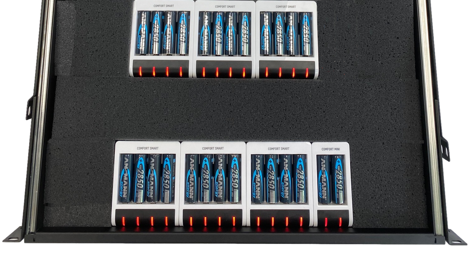 Custom Rackmount Charger For 12 to 44 AA Batteries