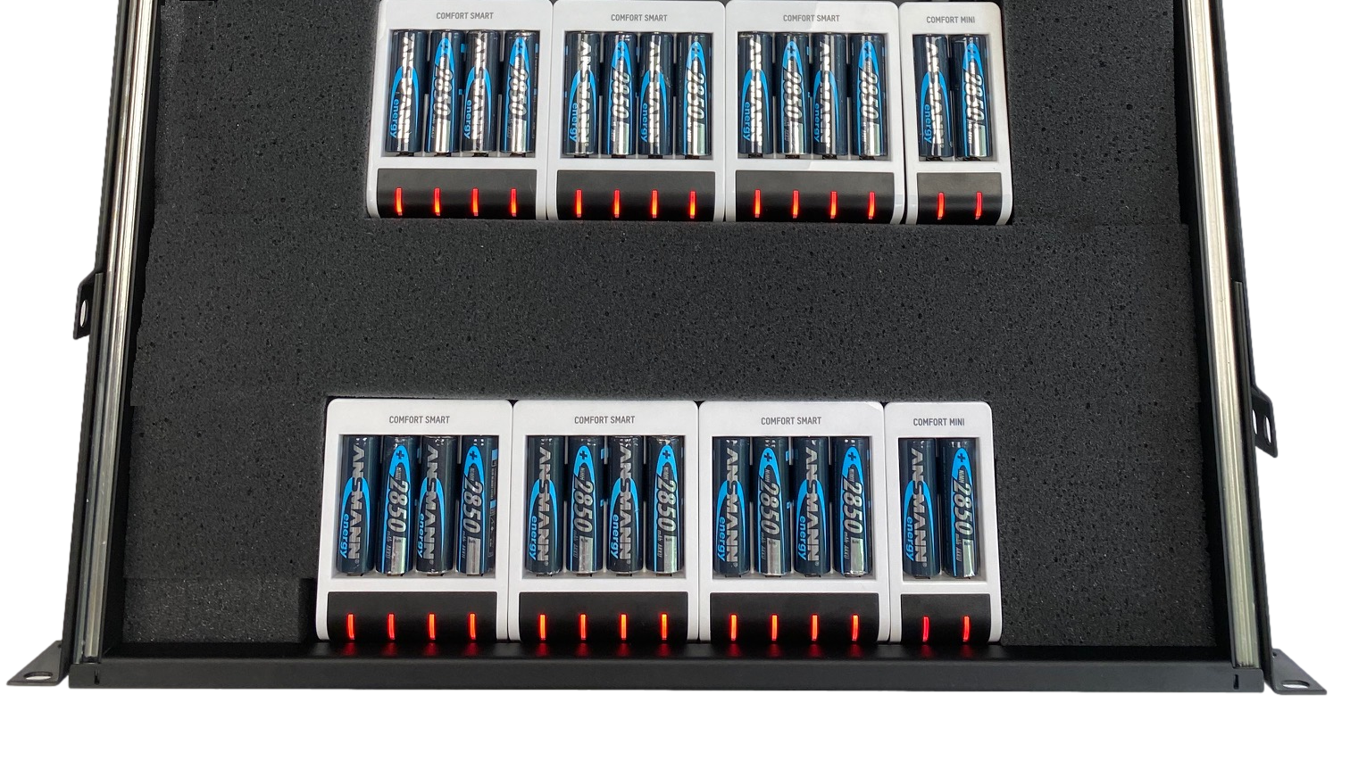 Custom Rackmount Charger For 12 to 44 AA Batteries