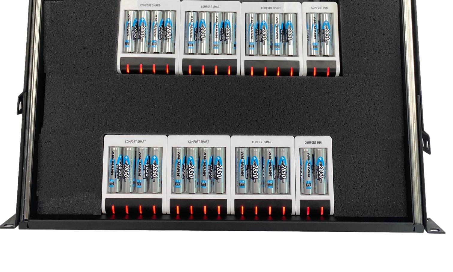 Custom Rackmount Charger For 12 to 44 AA Batteries