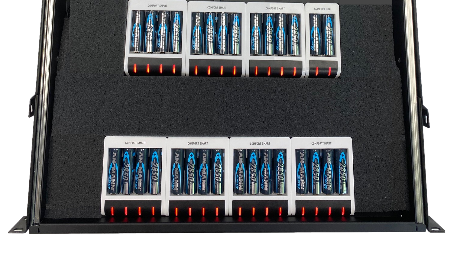 Custom Rackmount Charger For 12 to 44 AA Batteries