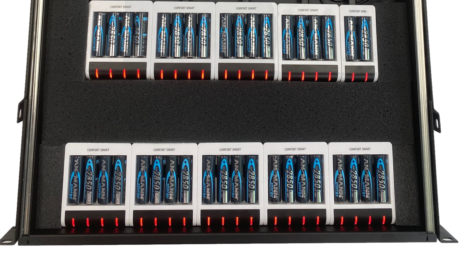 Custom Rackmount Charger For 12 to 44 AA Batteries