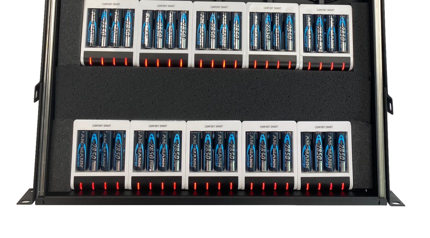 Custom Rackmount Charger For 12 to 44 AA Batteries