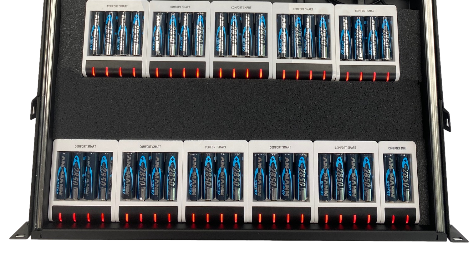 Custom Rackmount Charger For 12 to 44 AA Batteries