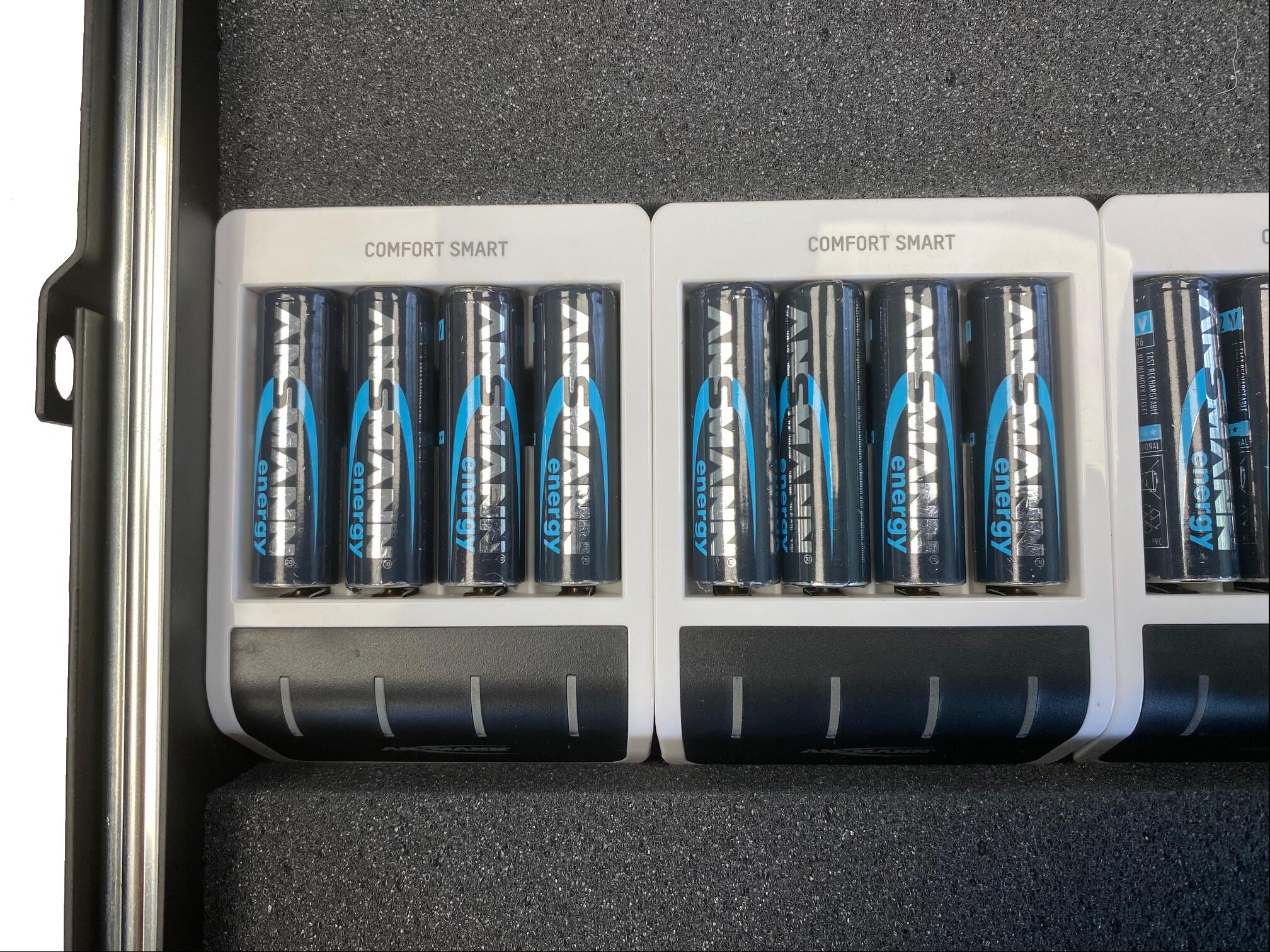 ANSMANN Comfort Smart Rackmount Battery Charger for 22 X NiMH AA/AAA - with Perfect-7 Charging Technology & Repair Mode