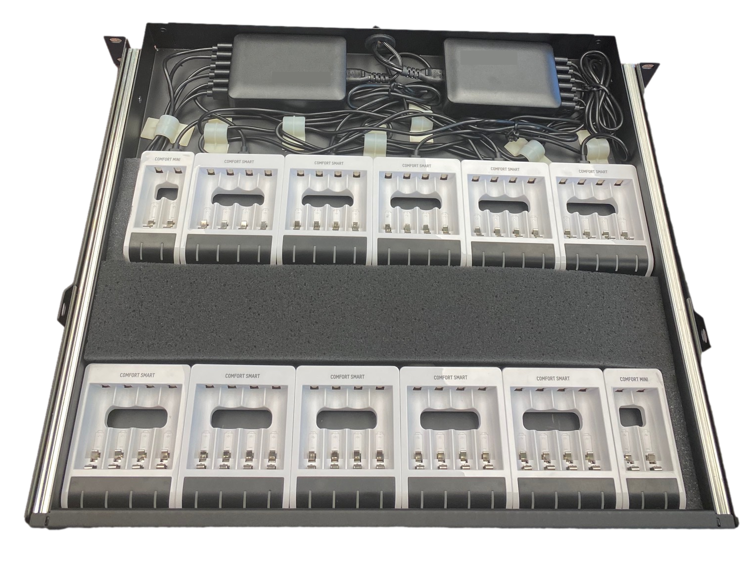 Custom Rackmount Charger For 12 to 44 AA Batteries