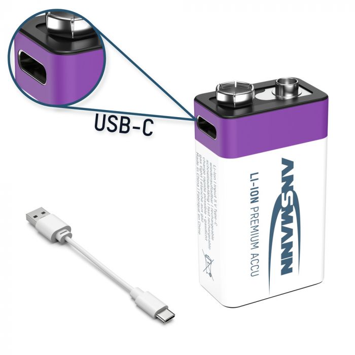 Ansmann 9V 400 Lithium-ion Rechargeable Battery