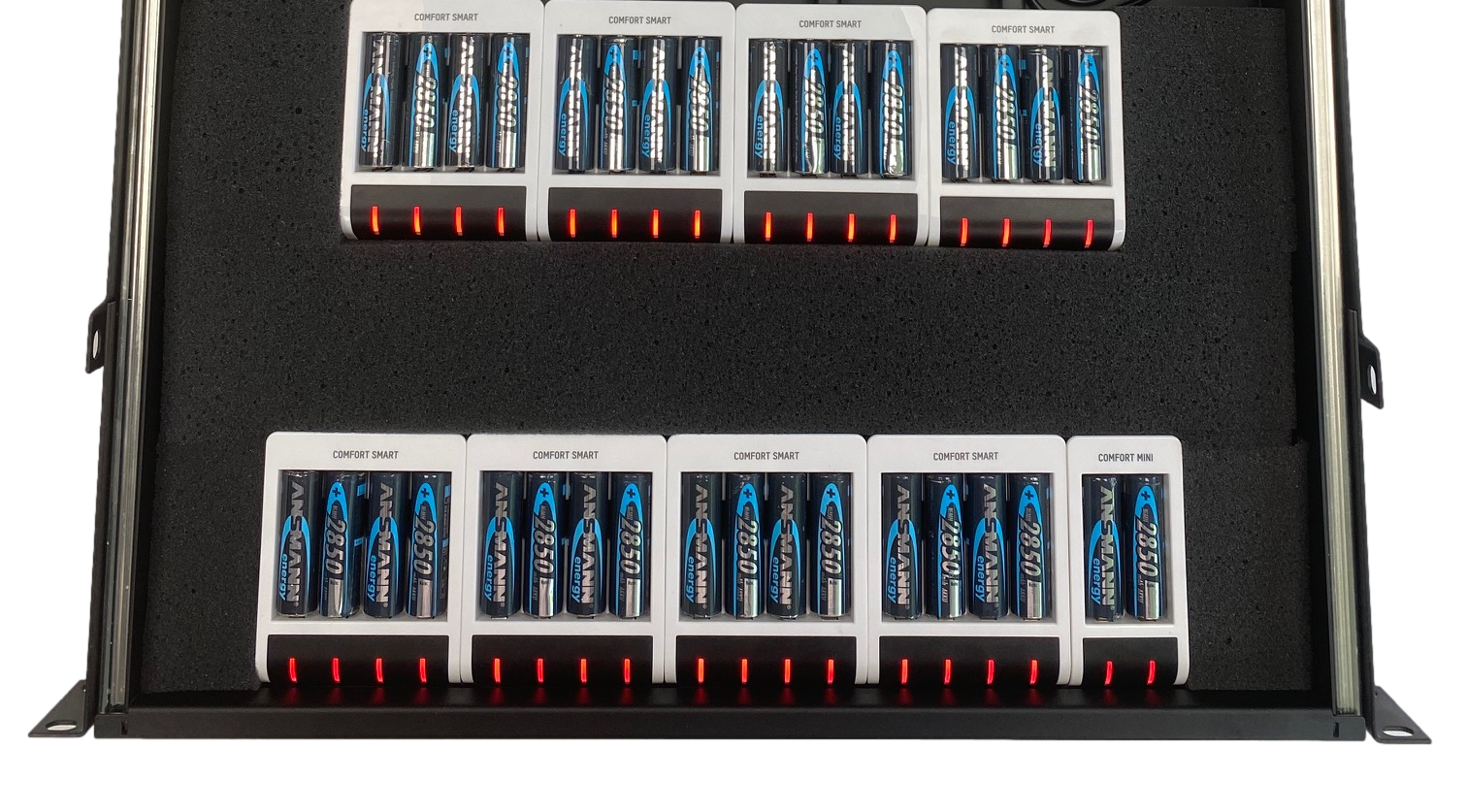 Custom Rackmount Charger For 12 to 44 AA Batteries