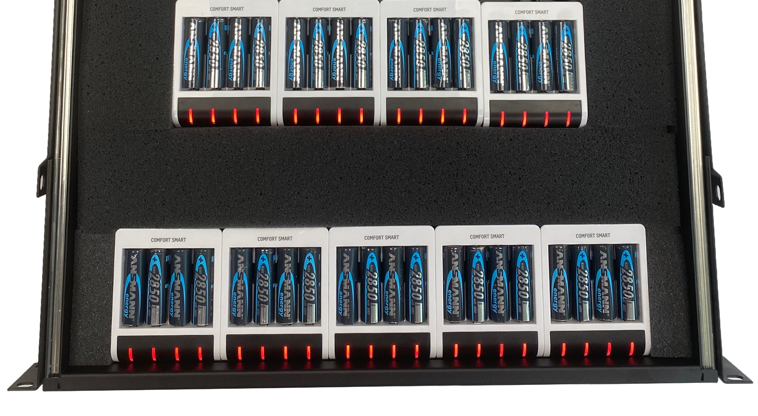 Custom Rackmount Charger For 12 to 44 AA Batteries