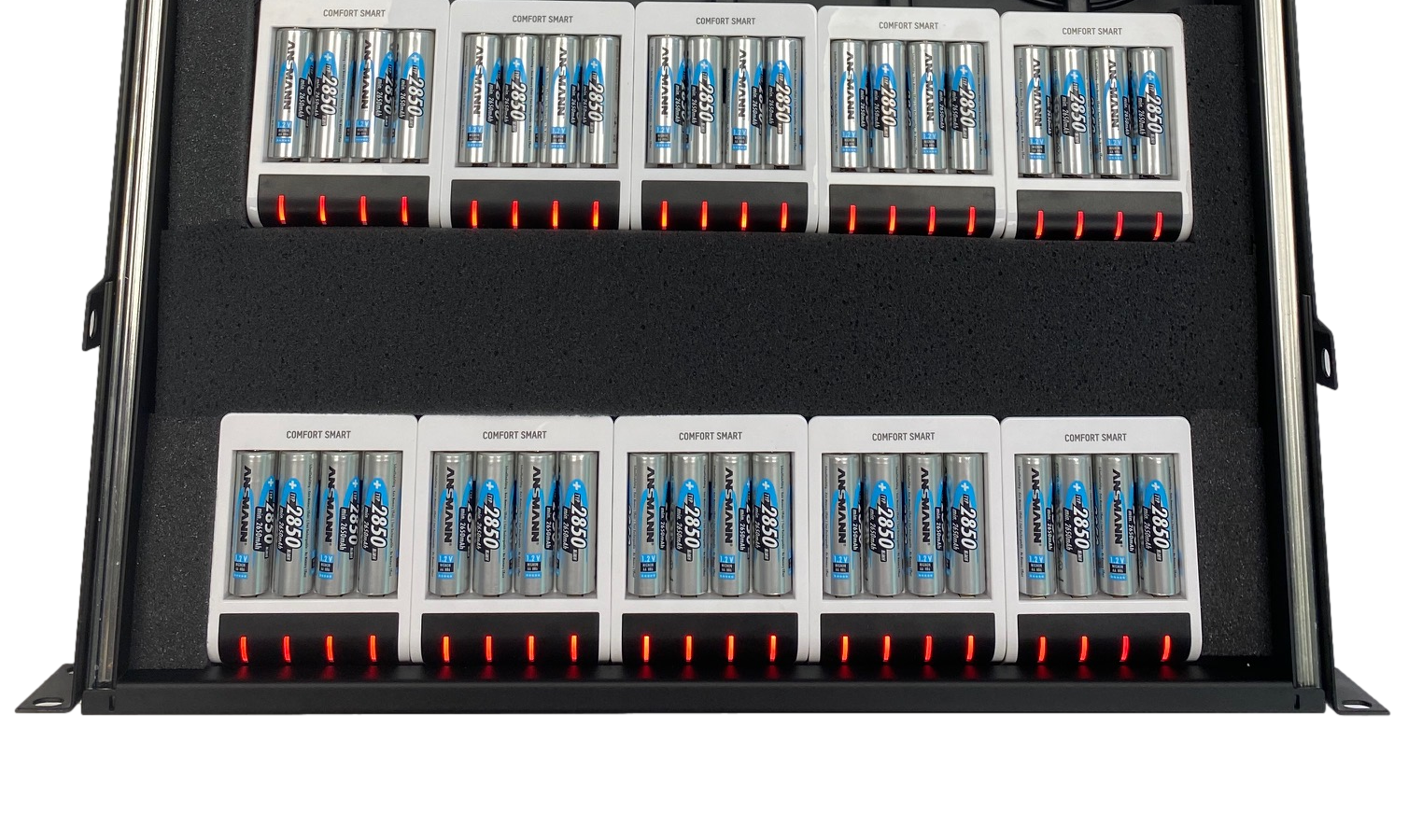 Custom Rackmount Charger For 12 to 44 AA Batteries